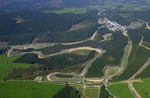 Imagen aérea del Circuito Spa-Francorchamps-Belgica